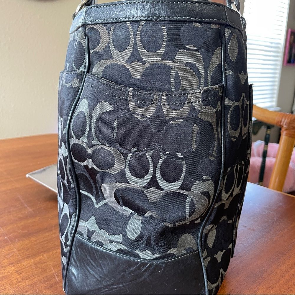 Coach Black & Charcoal Signature Jacquard Baby Tote - Picture 3 of 16